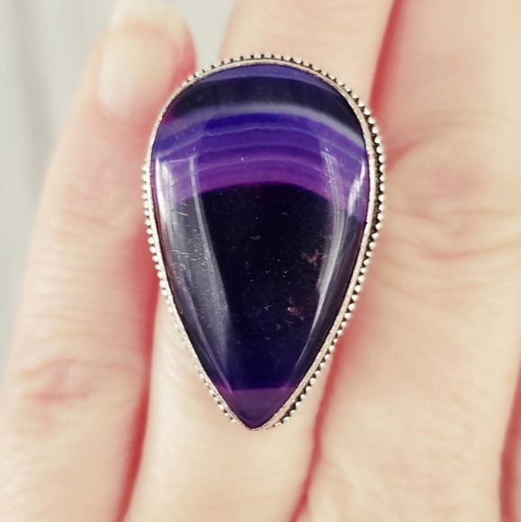 Handmade Jewelry - New Botswana Agate 925 Silver Ring.